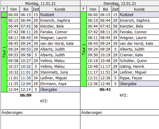 Wochenplan