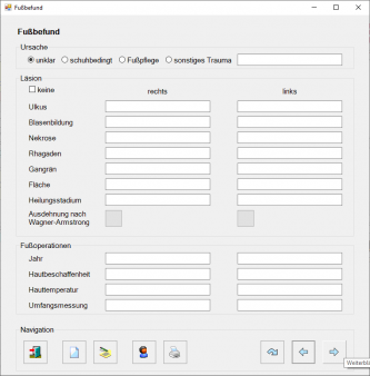Fußdokumentation Fußbefund Seite 1